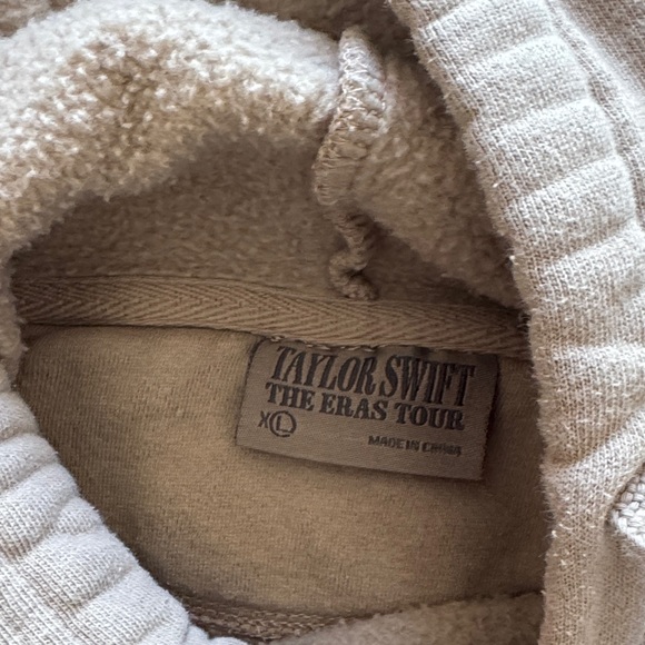 Taylor Swift Eras Tour Beige Hoodie with Sleeve Design - Picture 3 of 3